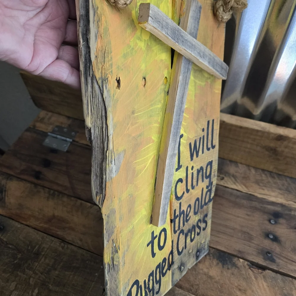 Old Rugged Cross Handpainted Wood Sign Original Handcrafted Pallet Wood